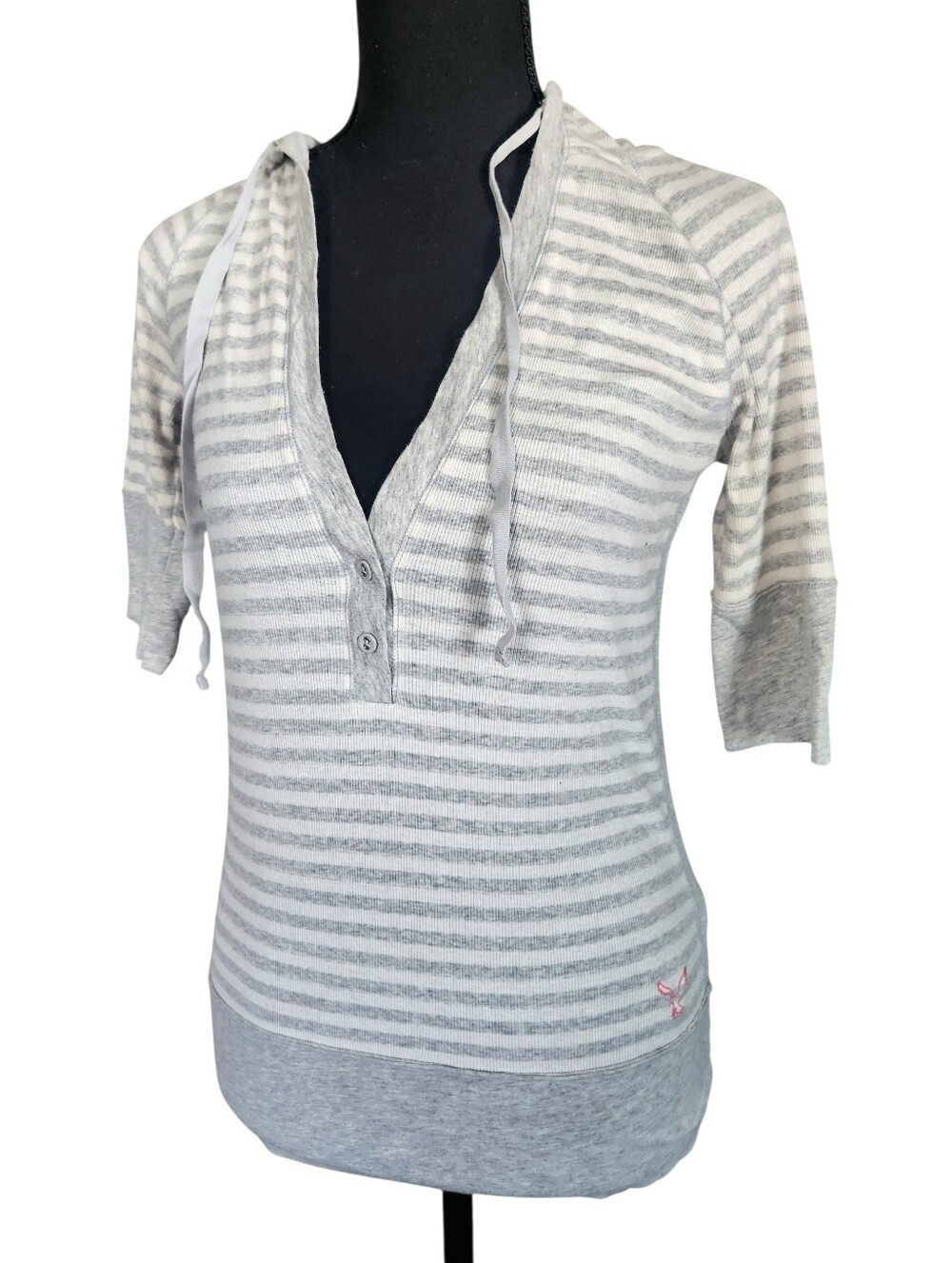 Y2K 2010s Bella Swan Elena Gilbert Henley 3/4 Sleeve American Eagle Sz M